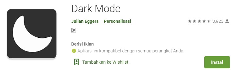 Aplikasi Dark Mode Android